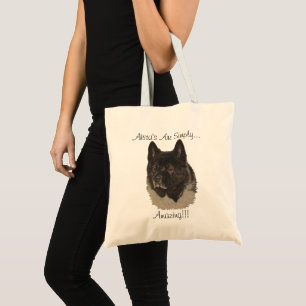 Het Amerikaanse type akita dog portret de realisti Tote Bag
