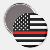 Het Amerikaanse vlagdecor met de Thin Red Line Magneet (Voorkant / Achterkant)