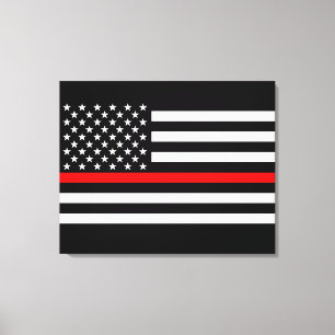 Het Amerikaanse vlagdecor van de Thin Red Line op Canvas Afdruk