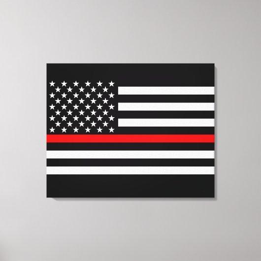 Het Amerikaanse vlagdecor van de Thin Red Line op  Canvas Afdruk (Voorkant)