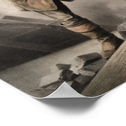 Het Amerikaanse vuurman - Voor de vijand - 1858 Poster (Hoek)