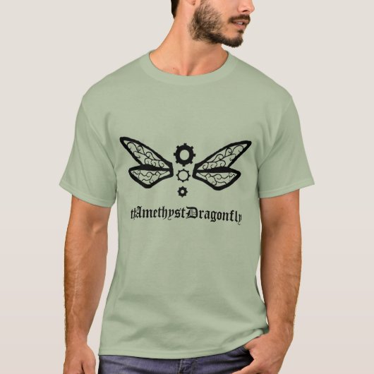 het AmethystDragonfly-dragonfly Basic-logo T-shirt (Voorkant)