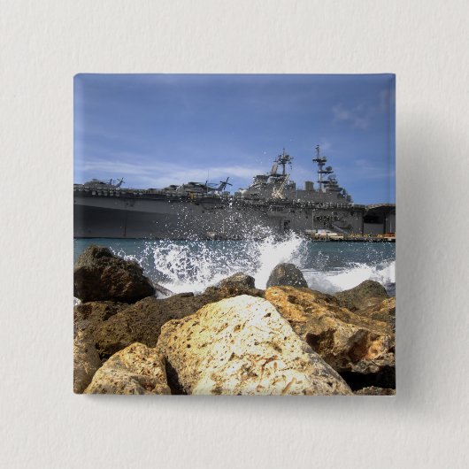 Het amfibieschip USS Kearsarge Vierkante Button 5,1 Cm (Voorkant)