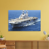 Het amfibieschip USS Peleliu Canvas Afdruk (Insitu (Woonkamer))