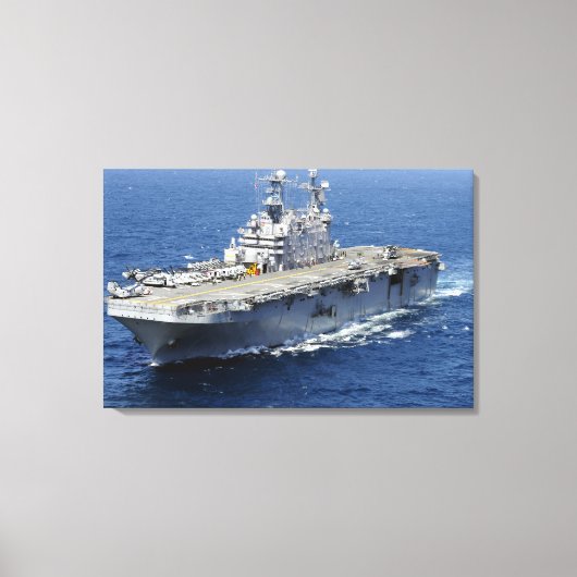 Het amfibieschip USS Peleliu Canvas Afdruk (Voorkant)