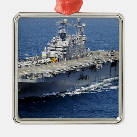 Het amfibieschip USS Peleliu Metalen Ornament (Voorkant)