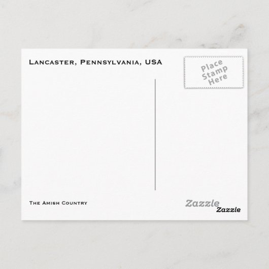 Het Amish-land Briefkaart (Achterkant)