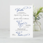 Het Anchor Faith Hope Love Script Wedding Kaart (Staand voorkant)