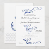 Het Anchor Faith Hope Love Script Wedding Kaart (Voorkant / Achterkant)