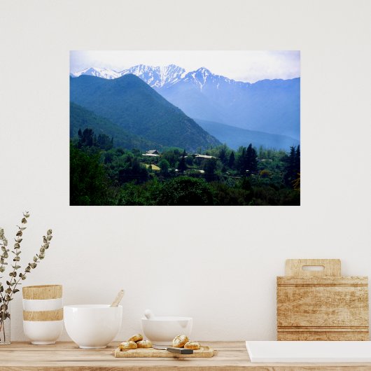 Het Andes-gebergte in Chili Poster (Keuken)