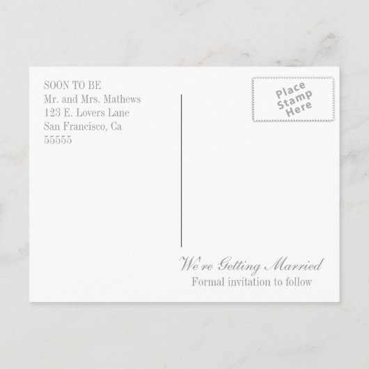 Het Anette-Save the Date Briefkaart (Achterkant)