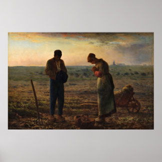 Het Angelus van Jean-François Millet Poster