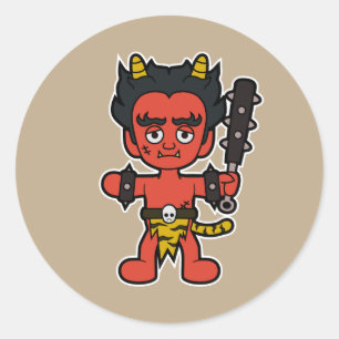 Het angstaanjagende Oni- Japanse Yokai Monster Ronde Sticker