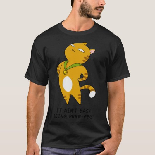Het Ani t Easy Woring Spint effect Kitten Kitty Ca T-shirt (Voorkant)