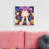 Het anime meisje canvas afdruk (Insitu (Woonkamer))