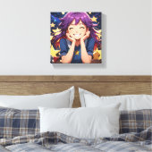 Het anime meisje canvas afdruk (Insitu (Slaapkamer))