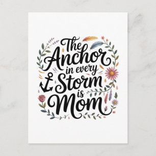 Het anker in elke storm is mama feestdagenkaart