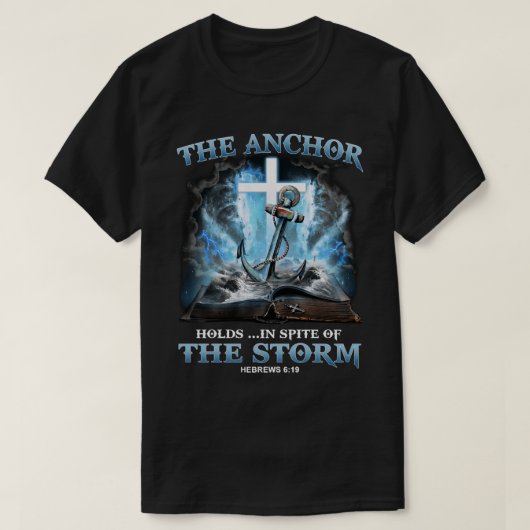 het anker ondanks het storm b Christelijk T-shirt (Design voorkant)