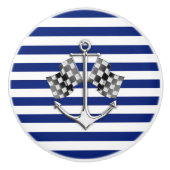 Het Anker van het chroom op de Zeevaart Keramische Knop (Voorkant)