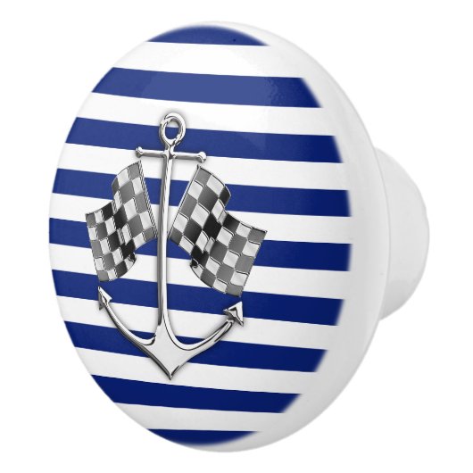 Het Anker van het chroom op de Zeevaart Keramische Knop (Rechts)