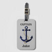 Het anker van het zee, ketting, gepersonaliseerd bagagelabel (Voorkant (verticaal))