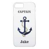 Het anker van het zee, ketting, gepersonaliseerd Case-Mate iPhone case (Achterkant)