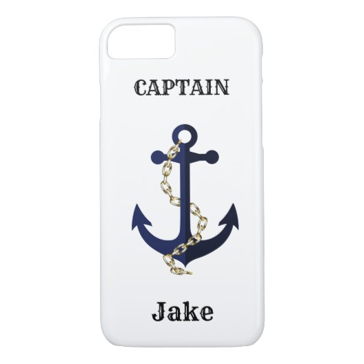 Het anker van het zee, ketting, gepersonaliseerd Case-Mate iPhone case (Achterkant)