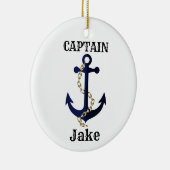 Het anker van het zee, ketting, gepersonaliseerd keramisch ornament (Rechts)