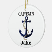Het anker van het zee, ketting, gepersonaliseerd keramisch ornament (Links)