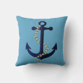 Het anker van het zee, ketting, gepersonaliseerd kussen (Achterkant)