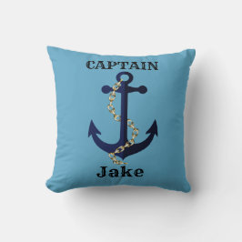 Het anker van het zee, ketting, gepersonaliseerd kussen