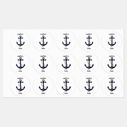 Het anker van het zee, ketting, gepersonaliseerd labels (Vel)