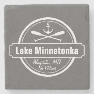 Het ankerstad en naam van Minnetonka Minnesota van Stenen Onderzetter