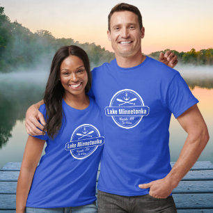 Het ankerstad en naam van Minnetonka Minnesota van T-shirt