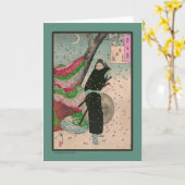 Het antiek Japanse Art. van Samoeraien Kaart (Gele Bloem)