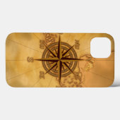 Het antiek Kompas van de Stijl nam toe Case-Mate iPhone Case (Achterkant (horizontaal))