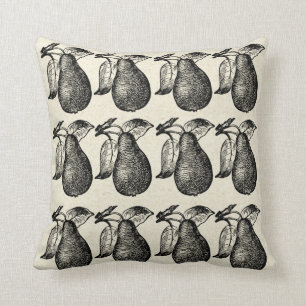 Het antiek Patroon van de Peer, Vintage Rustieke Kussen