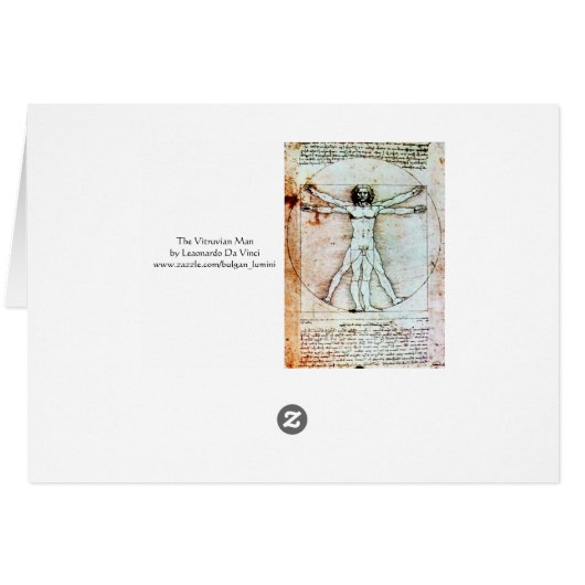 Het Antiek perkamentegment VITRUVIAN MAN (Achterkant Horizontaal)