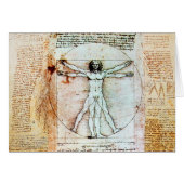 Het Antiek perkamentegment VITRUVIAN MAN (Voorkant Horizontaal)
