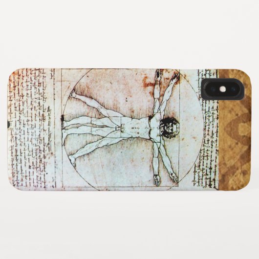 Het Antiek perkamentegment VITRUVIAN MAN Case-Mate iPhone Case (Achterkant (horizontaal))