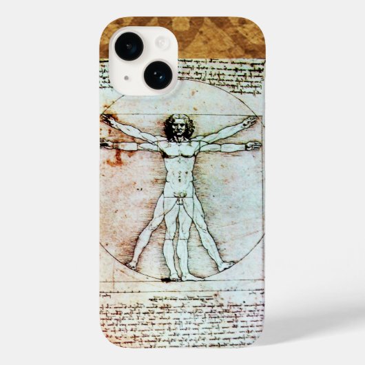 Het Antiek perkamentegment VITRUVIAN MAN Case-Mate iPhone Case (Achterkant)