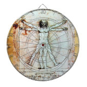Het Antiek perkamentegment VITRUVIAN MAN Dartbord (Voorkant)