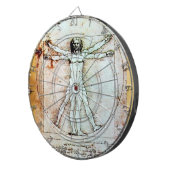 Het Antiek perkamentegment VITRUVIAN MAN Dartbord (Voorkant Rechts)