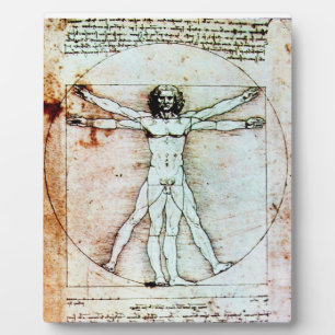 Het Antiek perkamentegment VITRUVIAN MAN Fotoplaat