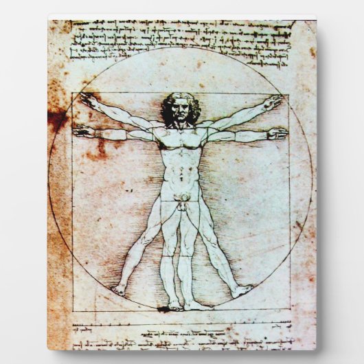 Het Antiek perkamentegment VITRUVIAN MAN Fotoplaat (Voorkant)