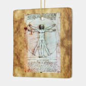 Het Antiek perkamentegment VITRUVIAN MAN Keramisch Ornament (Links)