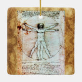 Het Antiek perkamentegment VITRUVIAN MAN Keramisch Ornament (Achterkant)