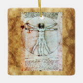 Het Antiek perkamentegment VITRUVIAN MAN Keramisch Ornament (Voorkant)