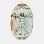 Het Antiek perkamentegment VITRUVIAN MAN Keramisch Ornament (Links)