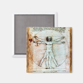 Het Antiek perkamentegment VITRUVIAN MAN Magneet (Voorkant / Achterkant)